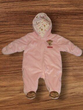 Just One You Carter’s Baby 3M Pink Monkey Hooded Snowsuit